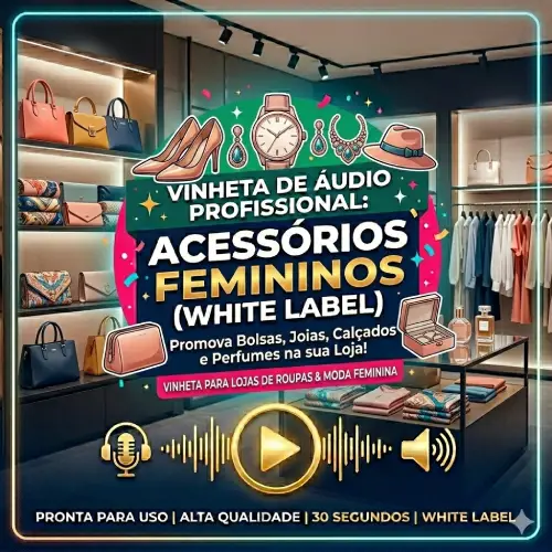 Vinheta comercial profissional em audio - loja de roupas - acessorios femininos