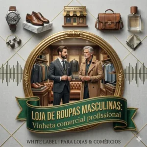 Vinheta comercial profissional em audio - loja de roupas masculinas