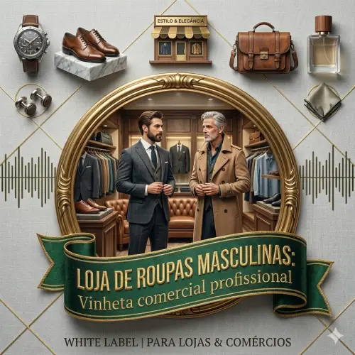 Vinheta comercial profissional em audio - loja de roupas masculinas