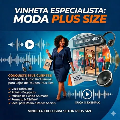 Vinheta Comercial Profissional - Loja de Roupas - Ssetor Plus Size