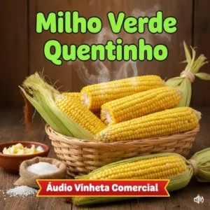 Vinheta comercial em áudio profissional para carro de milho verde. Chamada pronta para uso com download imediato.