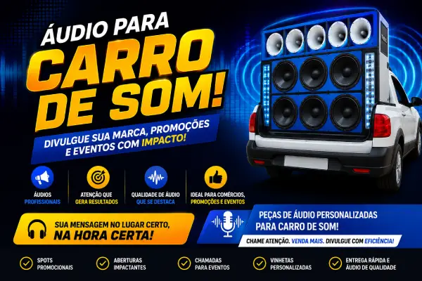 Áudio para carro de som profissional sendo produzido em estúdio