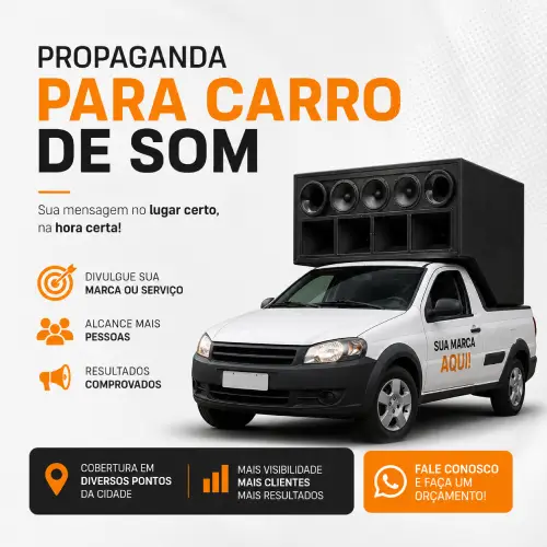 Vinheta para carro de som whitelabel MP3 profissional para divulgacao local